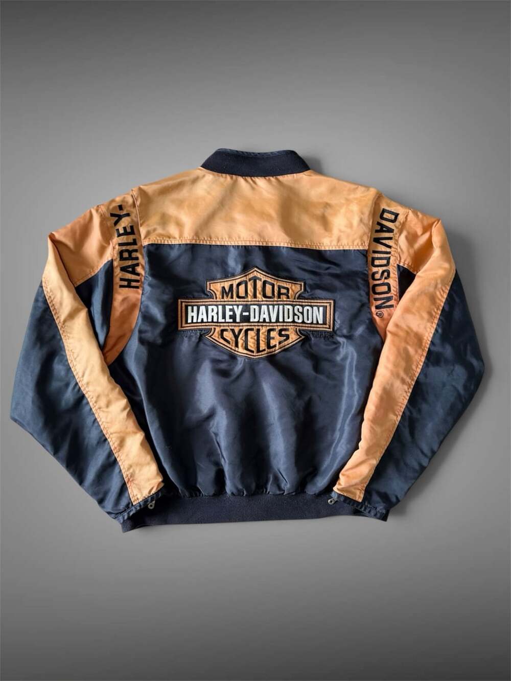 Vintage 90s Harley Davidson Bar & Shield Nylon Bomber Riding Jacket Men's XL